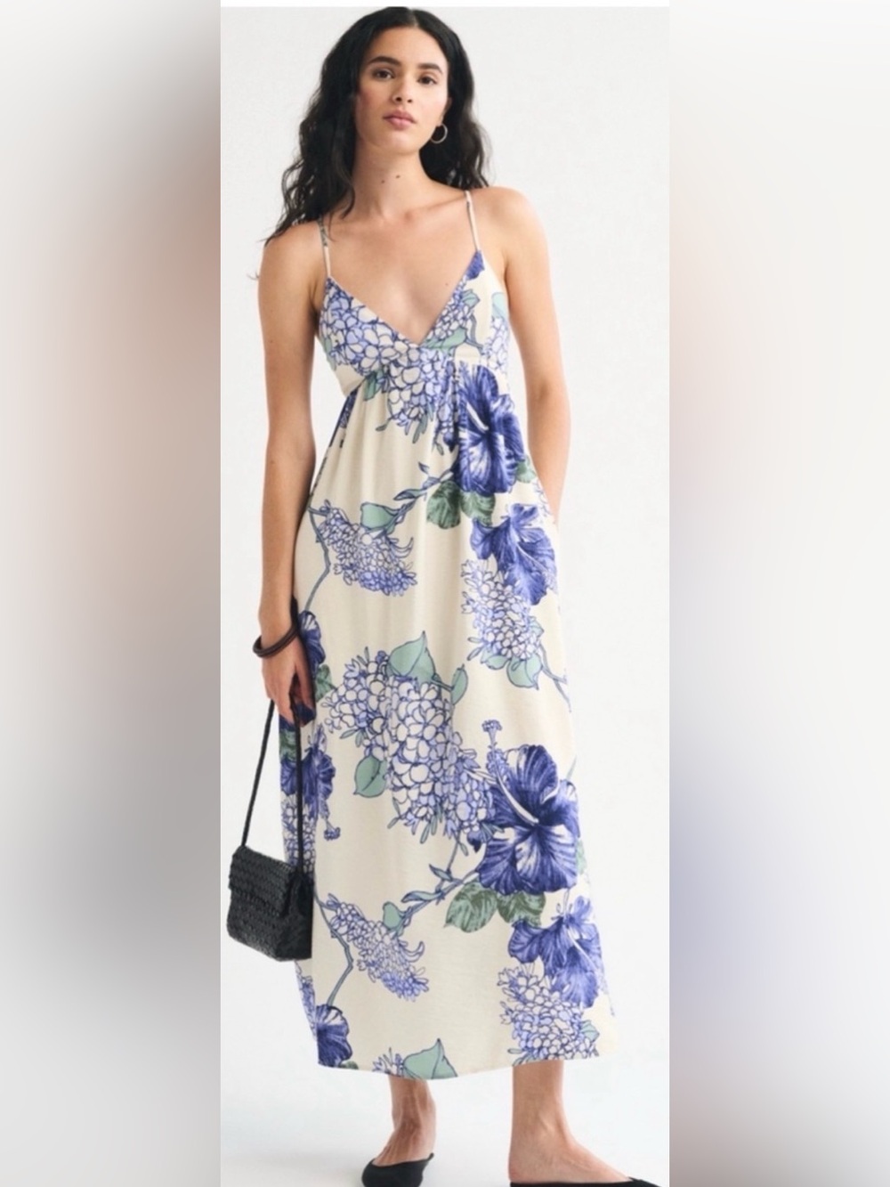 Abercrombie and Fitch Blue Floral Maxi Dress . Small